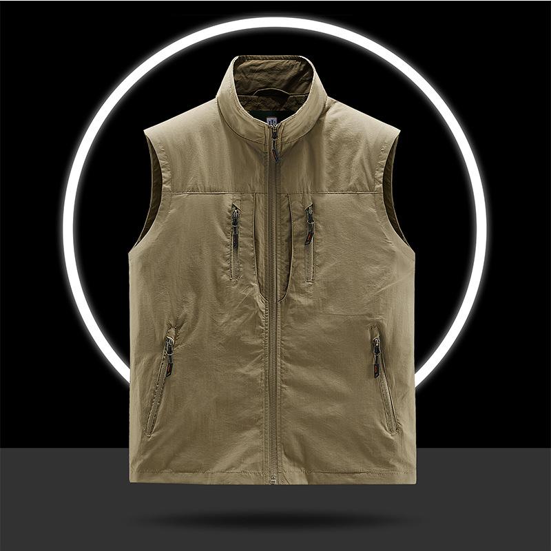 Multi-pocket Tooling Vest Men's Spring and Autumn Thin Outdoor Vest Vest Jacket