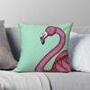 Rosa Flamingo Türkis Quadratische Kissenhülle Polyester Leinen Samt Kreativ Reißverschluss Dekoration Zierkissen Auto Sitzkissenbezug Großhandel