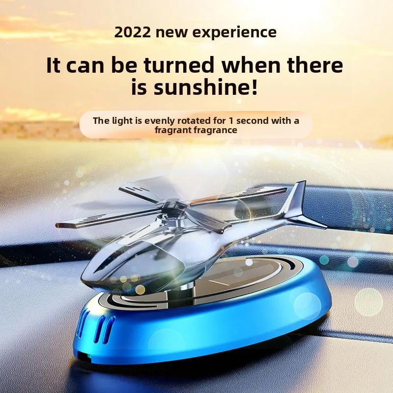 Solar Car Air Freshener Perfume ornament Helicopter Car Air Freshener Interior Decor Solar Car Rotating Aromatherapy Diffuser