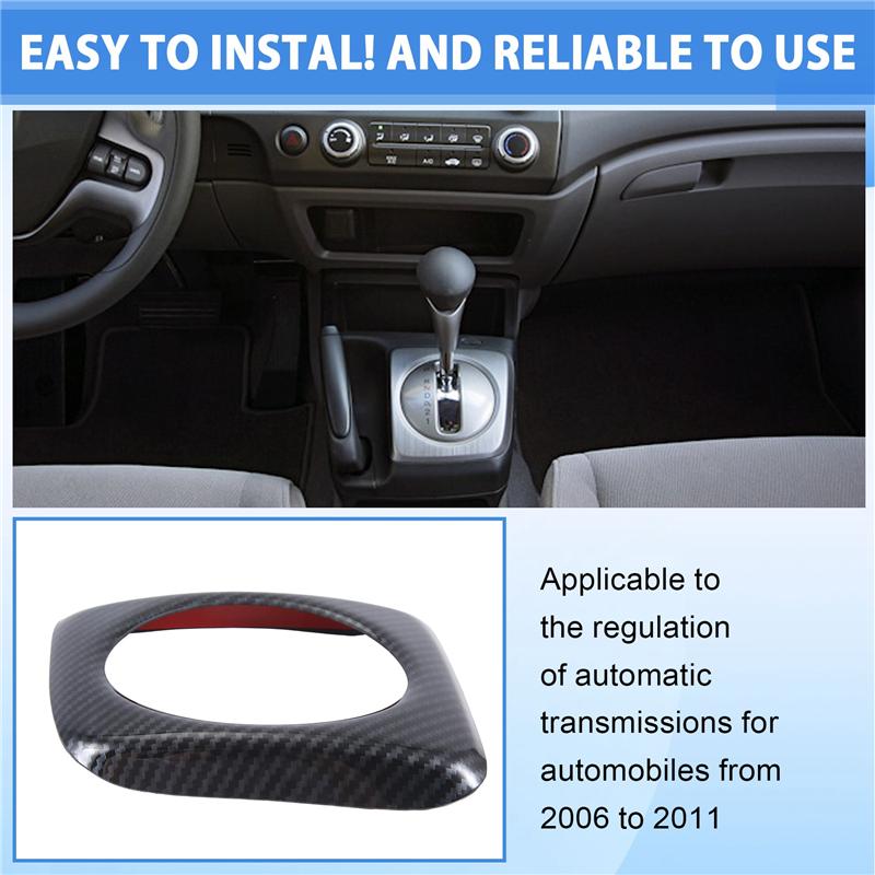 A77Q-For Honda Civic 2006-2011 Automatic Shift Panel Carbon Style Central Control Panel Carbon fiber
