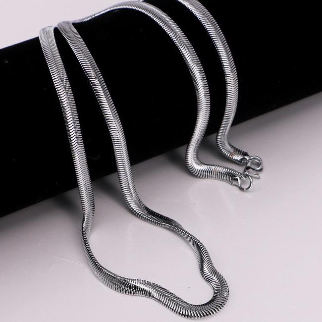 

Мужское хип-хоп ожерелье из титановой стали — модная цепочка на ключицу, европейский/американский дизайн, универсальный аксессуар 3mm Chain, 50cm Length