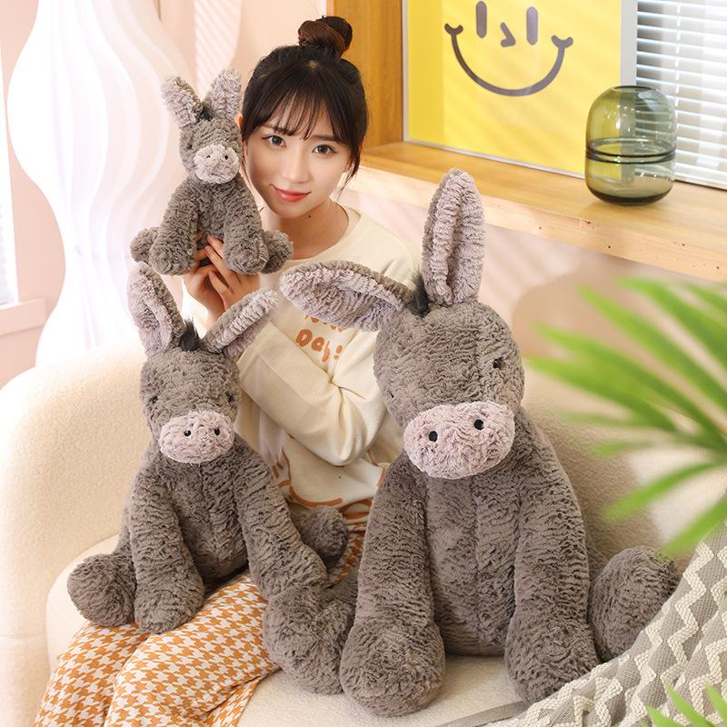 Bai Fen Bai Dolls And Toys Gray Cute Little Donkey Doll Plush Toy Donkey Doll Kindergarten Baby Sleeping Soothing Doll