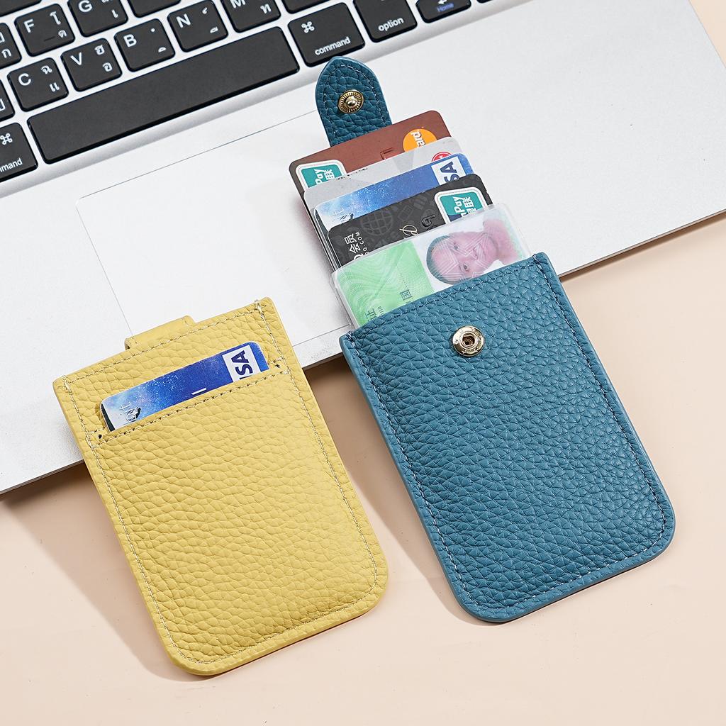 New Cow Leather Men's Card Bag Coin Purse Slim Credit Card Holder Wallet For Men and Women ID Card Pocket