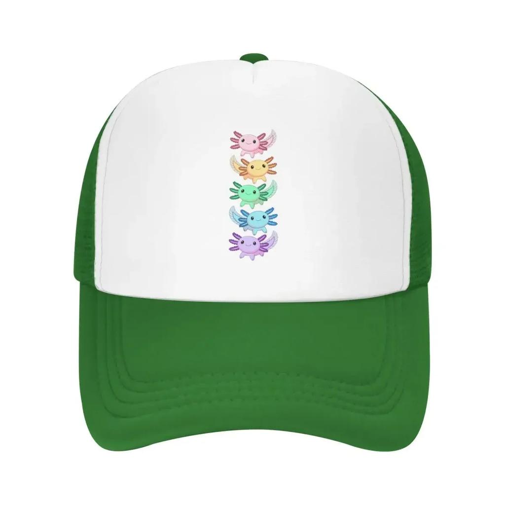 Rainbow Axolotl Cap Fashion Casual Mesh Baseball Caps Adjustable Hat Hip Hop Summer Unisex Baseball Hats Polychromatic