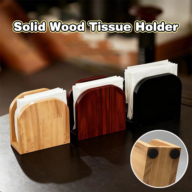 Wooden Napkin Holder Tissue Box Countertop Napkin Dispenser For Kitchens, Dining Rooms, Parties, Outdoor Settings, Restaurants