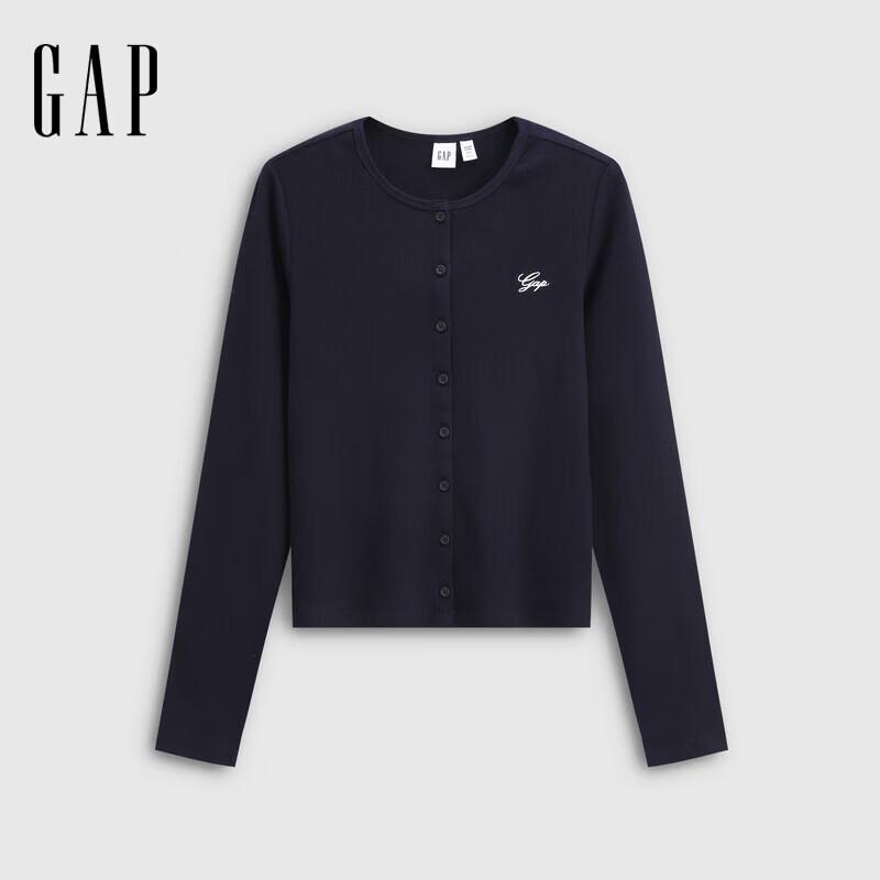 GAP Women's Embroidered Logo Knit Cardigan
