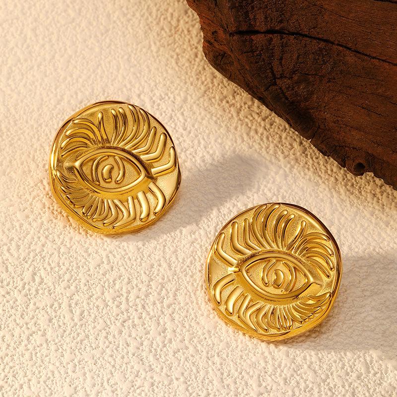 European and American exaggerated personality geometric earrings, new fashion high-end stainless steel earrings, stud earrings for women
