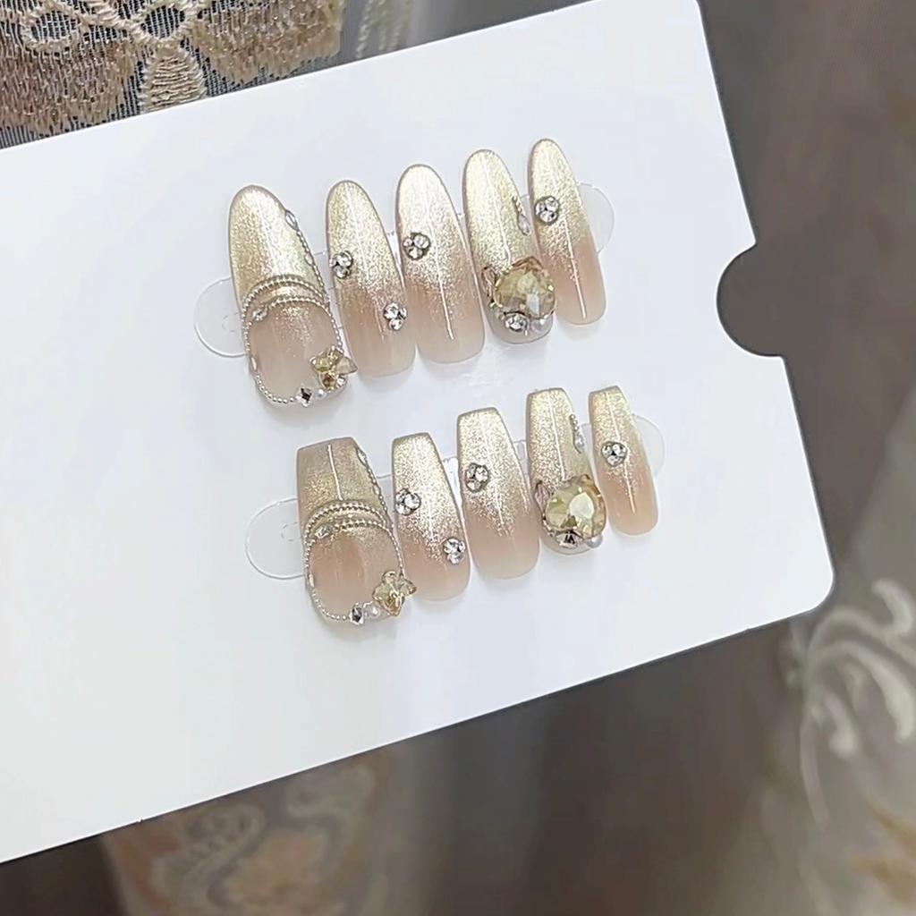 Pure Hand-made Phototherapy Wears Jia Qiu Shi Finished Product Reusable Nail Art Patches