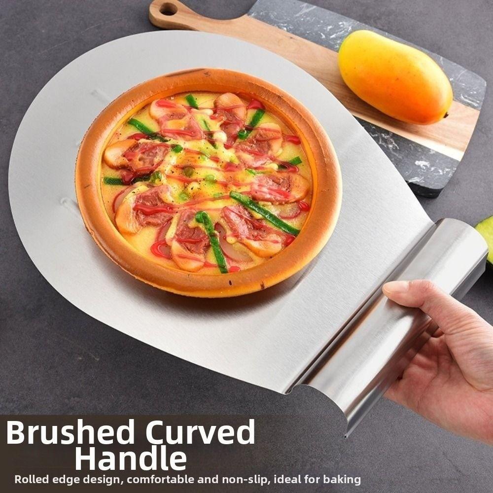 Silver Pizza Transfer Shovel Non-Slip Handle Baking Shovel Paddle  Pizza Oven Accessories