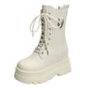Fashion 2025 New Autumn Winter 9.5cm Chunky Platform Ankle Boots Women Motorcycle Boots Woman Thick Bottom Non Slip Leather Combat Boots