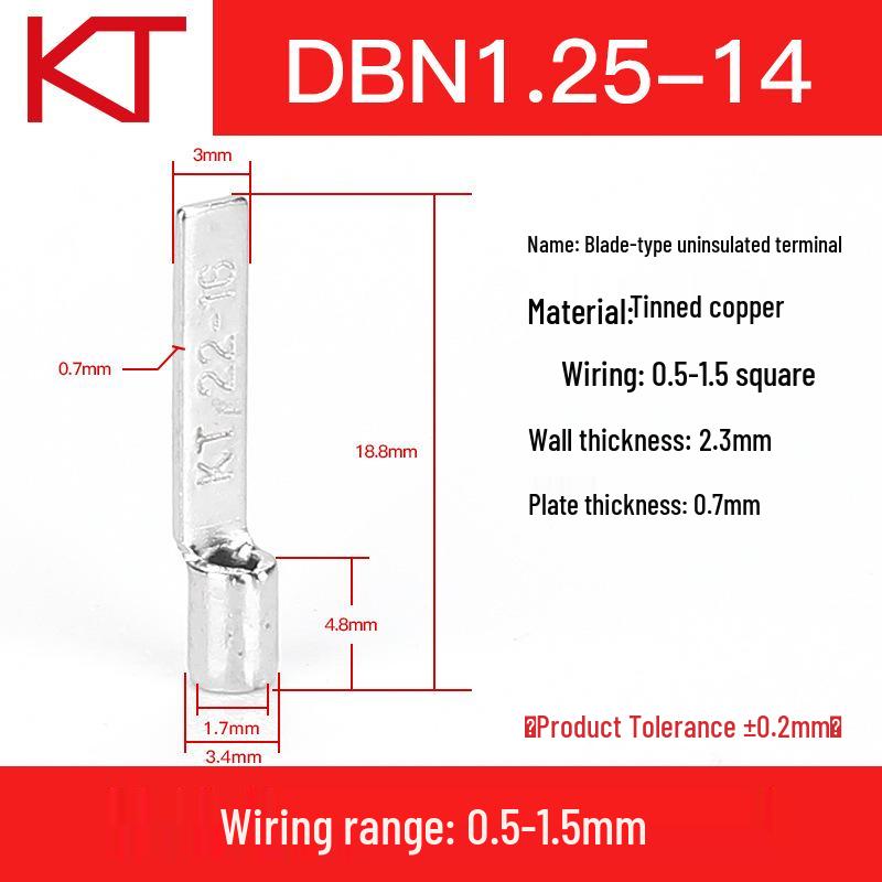 KT Keshitong Bare Copper Cold Crimp Terminal Lug DBN1.25-10-11-1418 Purple