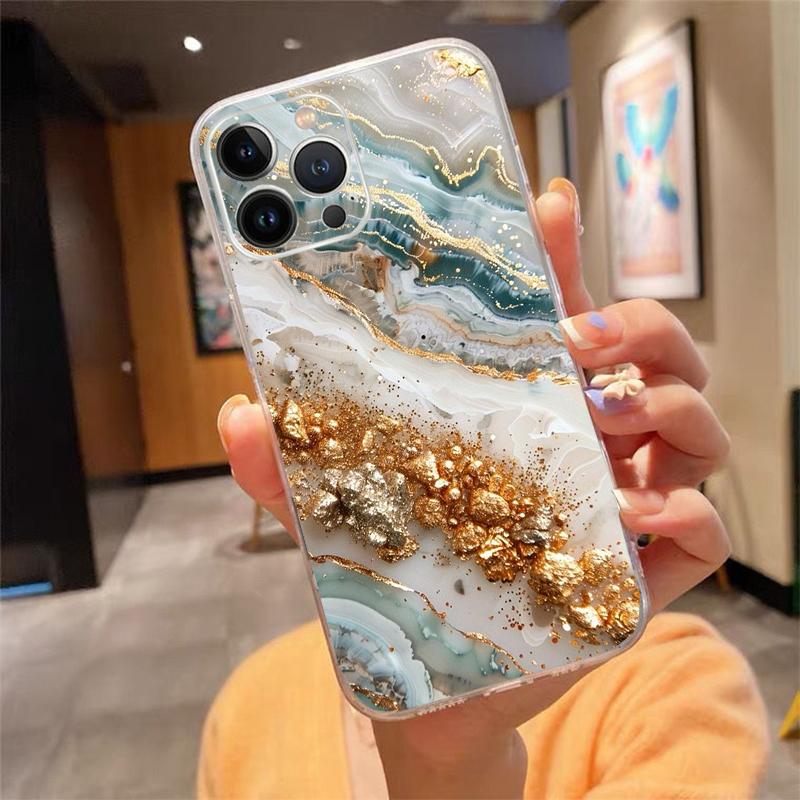 Pink Gold marble Phone Case For iPhone 17 Pro Max 17 Air 16 15 14 13 Pro Max 15 16 Pro 15Plus iPhone 17
