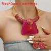 And Resin Plastic Jewelry Set With Large Gemstones And Elegant Water Chain For Fashion Fans