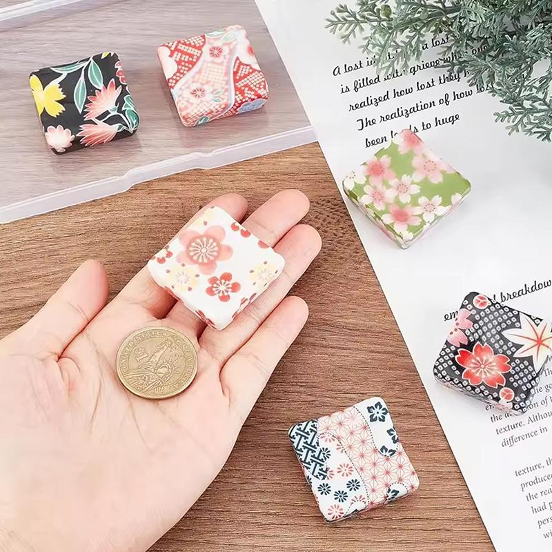 6pcs Japanese Ceramic Chopstick Holders Rack With Floral Patterns Spoon Fork Tableware Ornament Pen Holder Table Decor