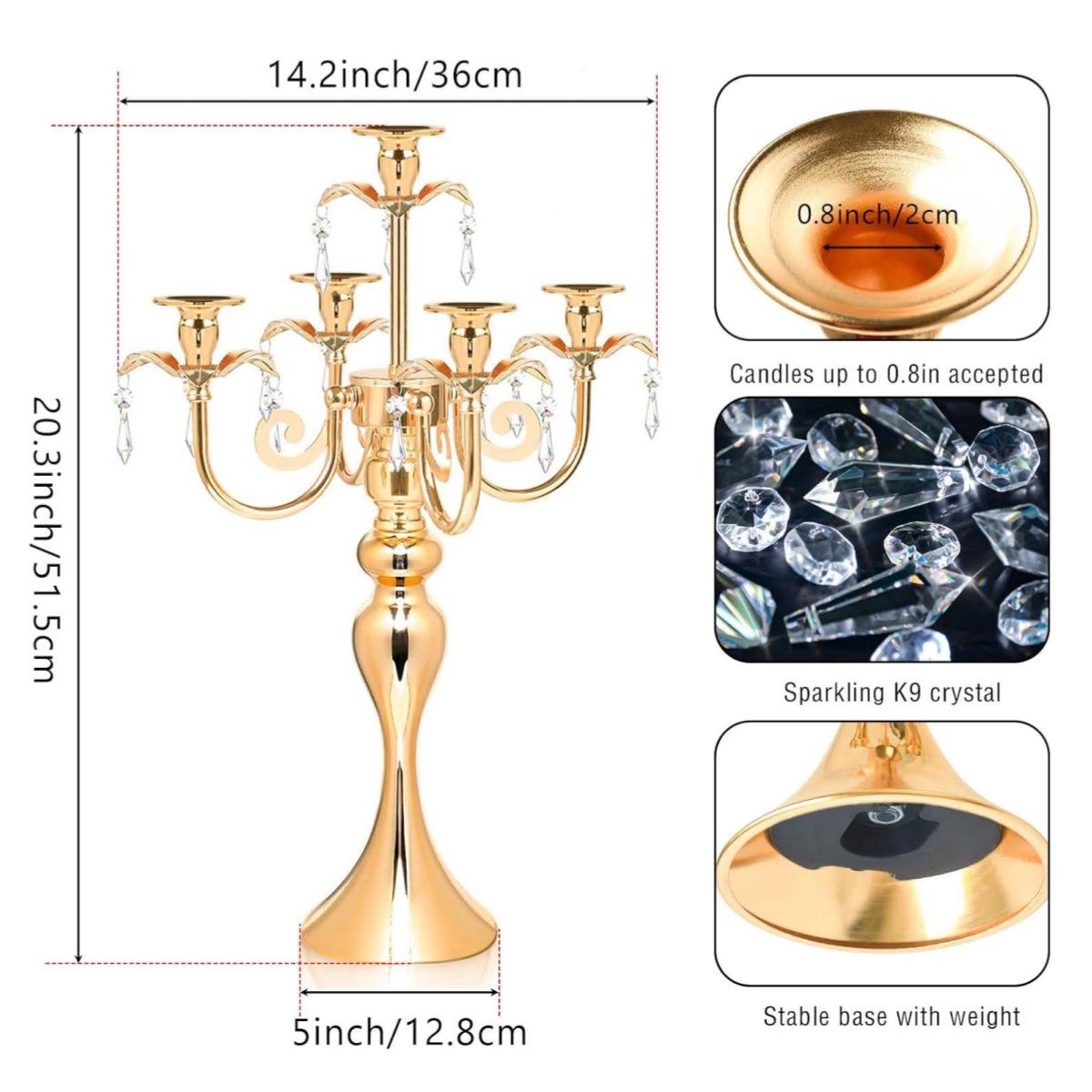 Luxurious European 5-Head Candlestick for Romantic Wedding Decor