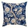 1/4pcs 2D Flat- Navy Blue Chinoiserie Peacock and Peony Floral Throw Pillow Cover Home outdoor decoration cushion cover