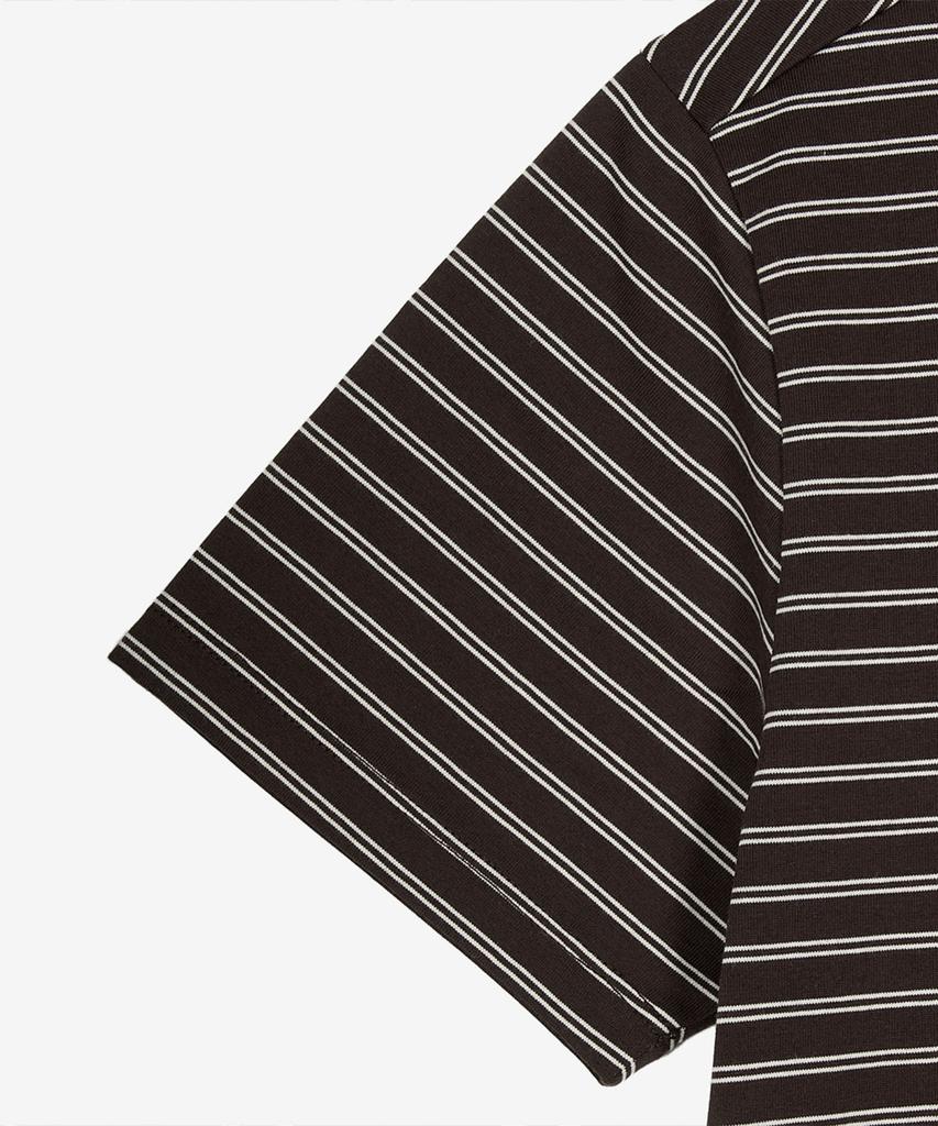 Nyuballanseu Nbneg2W422 / Women Essential Basic Striped Short Sleeve T-Shirt (Brown)