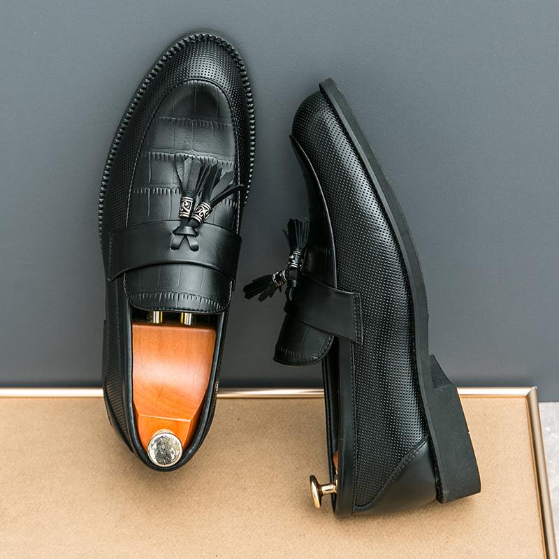 Fashion Handmade Male Loafers Outdoor Leather Mens Casual Shoes Moccasins Breathable Slip On Flats Driving Shoes Classic Business Shoes