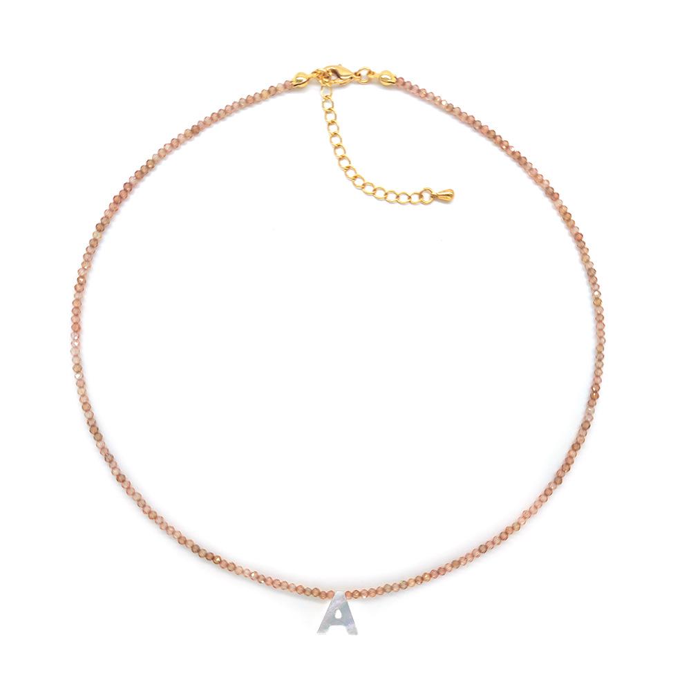 Elegant 2m Zircon Beaded Clavicle Chain: 26-Letter Deep Sea Shell Necklace for Women.