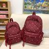 Korean-style Large Capacity Backpack with Cute Bow Embroidery for Female College Students