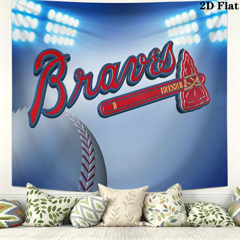 Atlanta Braves Wall Tapestry Aesthetic Wall Hanging Printed Fabric Blanket Decorative Tapestries for Bedroom Living Room Home Decor