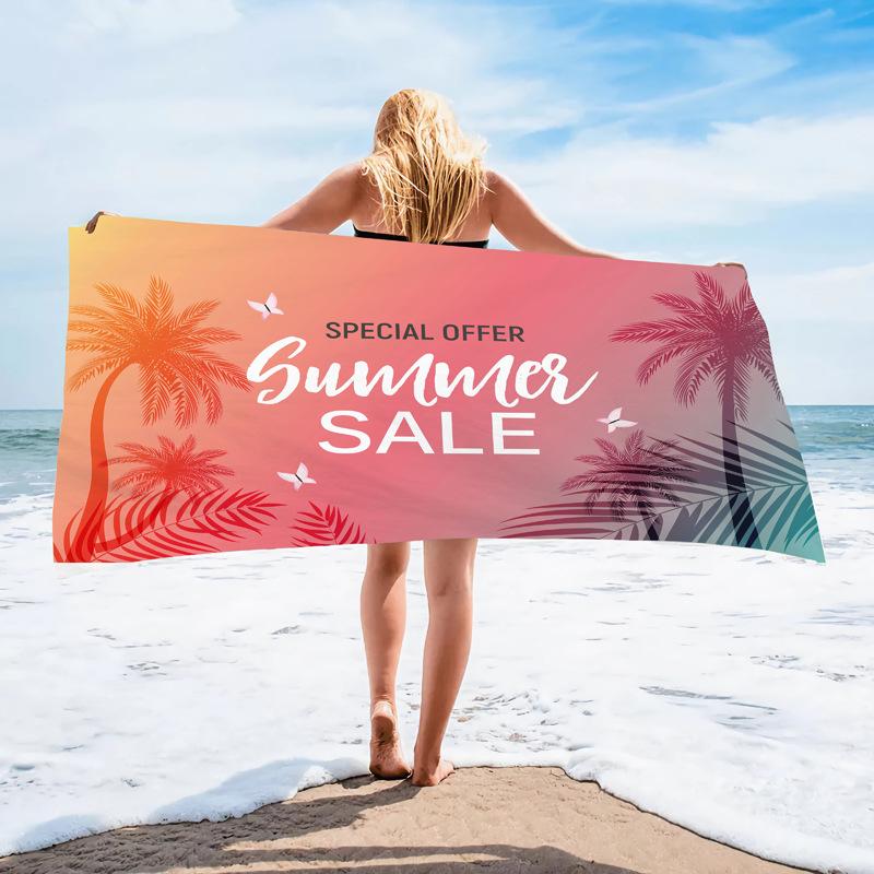 Quick-Drying Beach Towel Popular Palm Leaf Beach Towel Digital Printing Process Bath Towel 140x70 (microfiber)