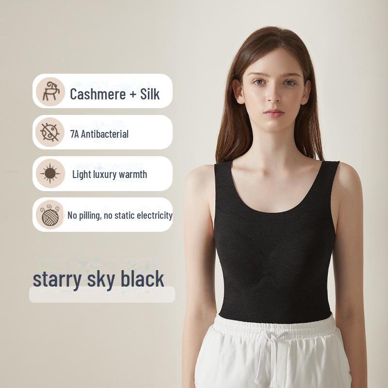 

Теплый жилет из кашемирового шелка с нагрудной накладкой - женский осенне-зимний терможилет из немецкого бархата и бархата для обогрева 2XL (135-150 lbs recommended)