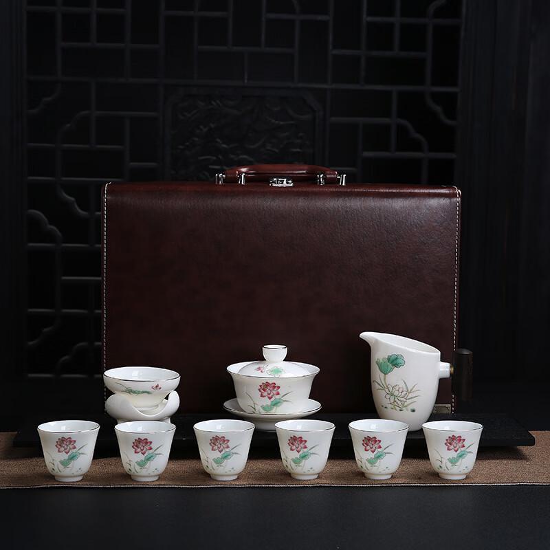 Chaxun Mutton Fat Jade Porcelain Tea Set