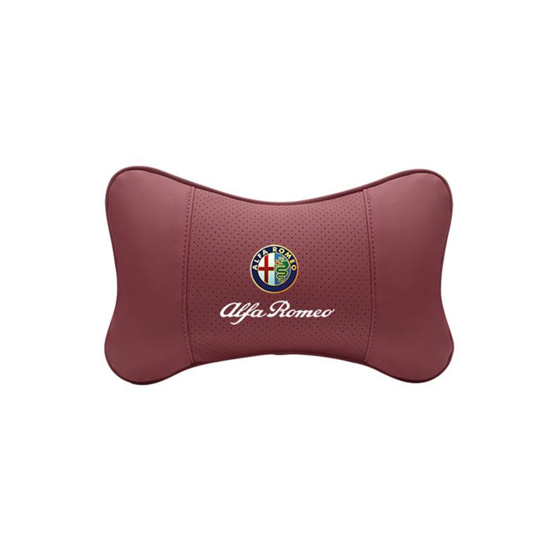 GLSRA1 Alfa Romeo Car Seat Head Support Suede Memory Cotton Neck Pillow Interior Accessories For Spider 4C 159 Giulia Giulietta Tonale
