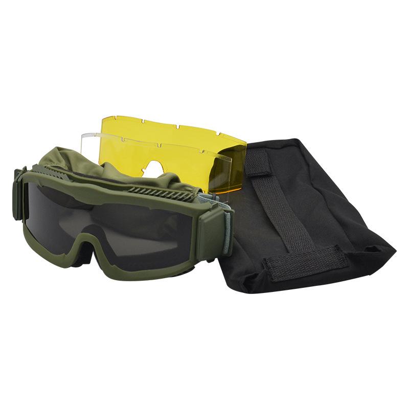 Cross-Border Tactical Windproof PC Material 172g Desert Impact-Resistant CS Shooting Special Forces Protective Goggles Set