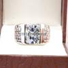 Moissanite Oval Cut Gemstone With 925 Sterling Silver Ring For Men's #B318 JL375681975185