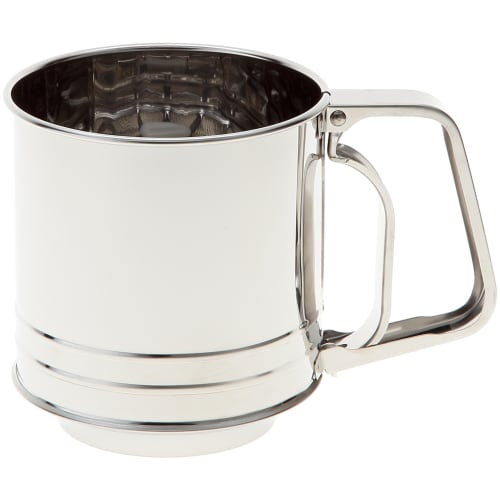 PEARL METAL Automatic Flour Sifter, Medium Size, 15.5cm Wide X 10cm Deep X 11cm High, Stainless Steel, Made In Japan, Antenor D-3566