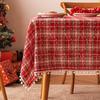 Christmas Snowflake Tablecloth With Plaid Dining Table Coffee Dressing Holiday Decor