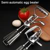 Egg Beater Set Manual Rotary Mixer with Silicone Brush Spatula Double-head Hand Push Whisk Stainless Steel Kitchen Tool