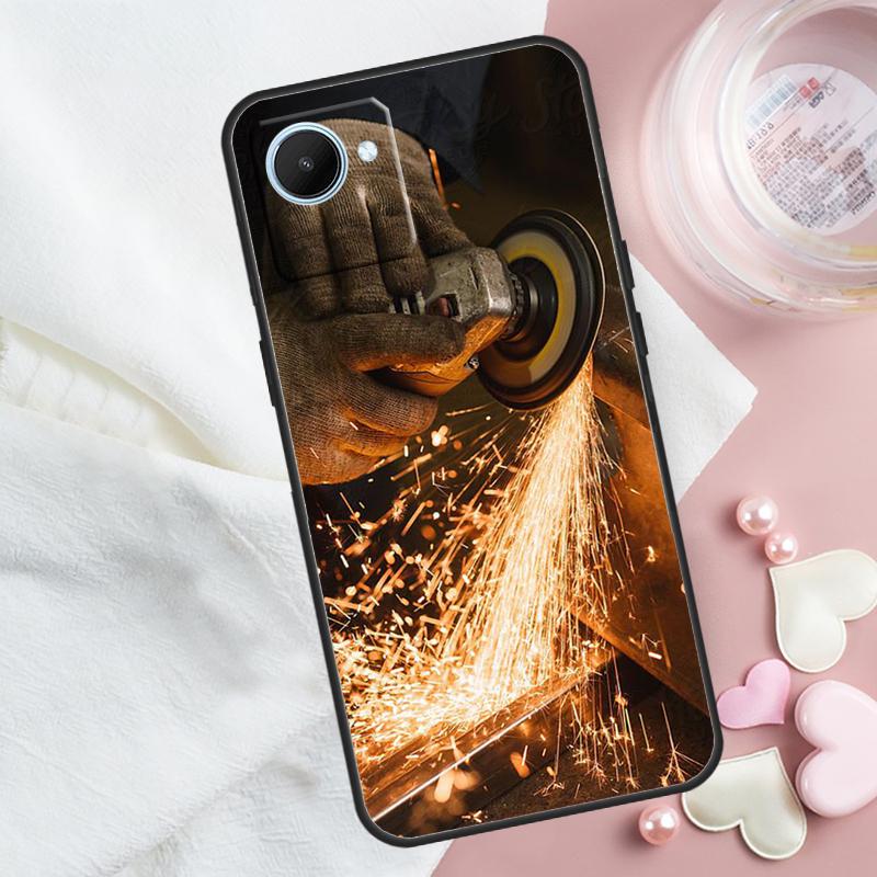 

Welder Welding Hot Metal Worker For Realme GT 6T 6 5 GT7 Pro C67 C75 C61 C55 C53 C51 C21Y C25S 10 11 12 13 14 Pro Plus Case Realme 11 Pro