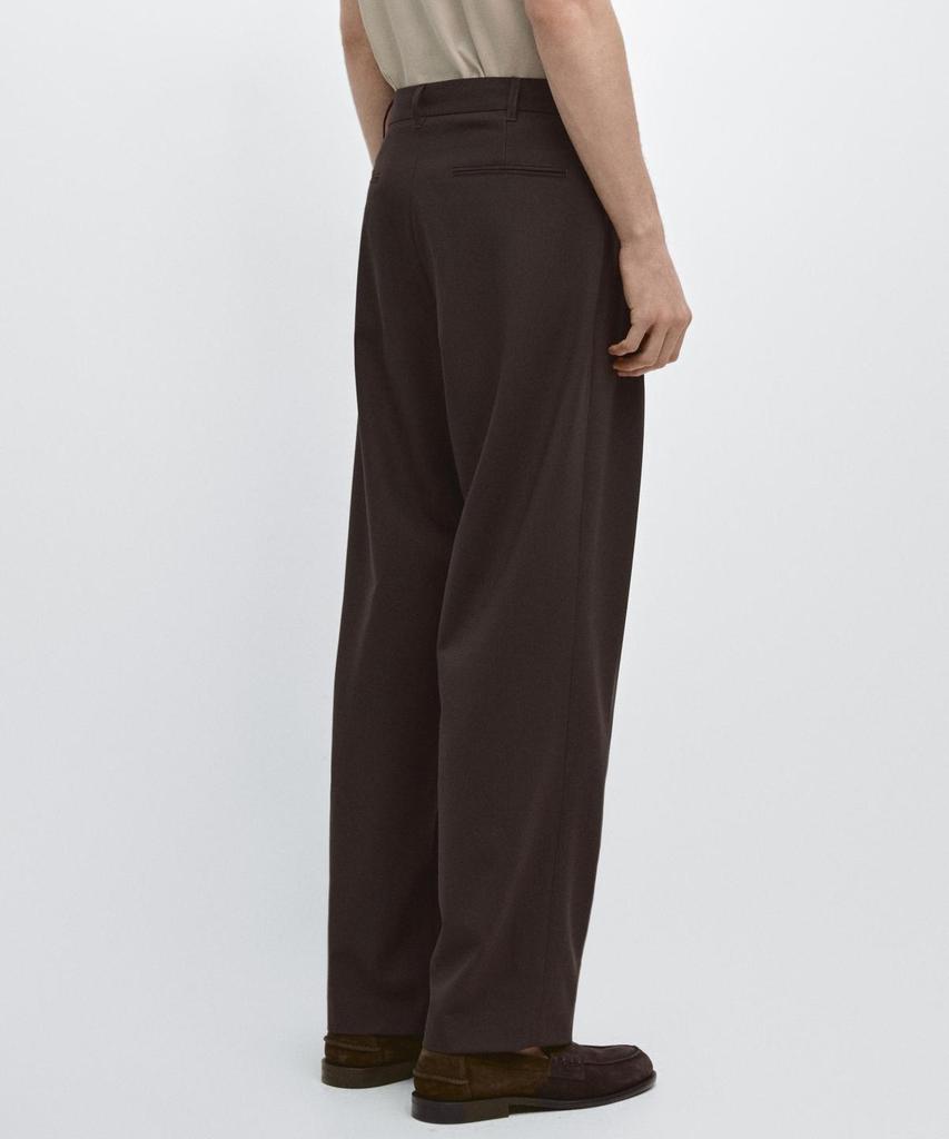Masimodutti Relaxed Fit Cool Wool Blend Pants