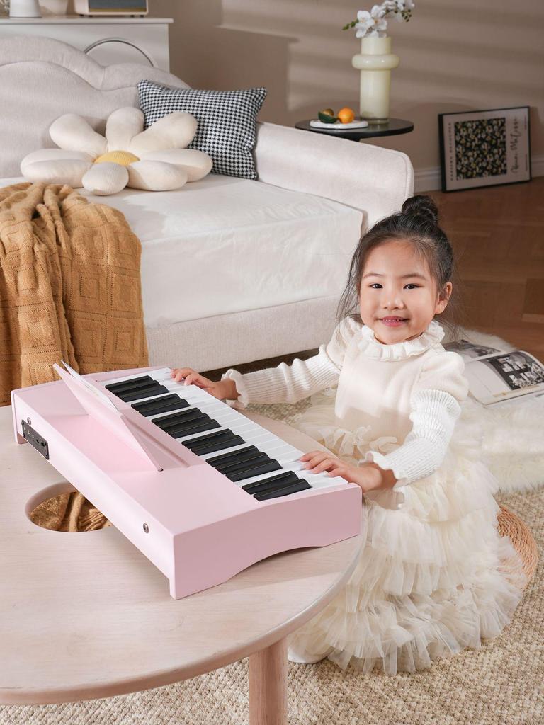 25 & 37-Key Wooden Children's Electronic Organ Piano: Beginner Musical Toy for Kids, Boys & Girls, Multifunctional for Home Use