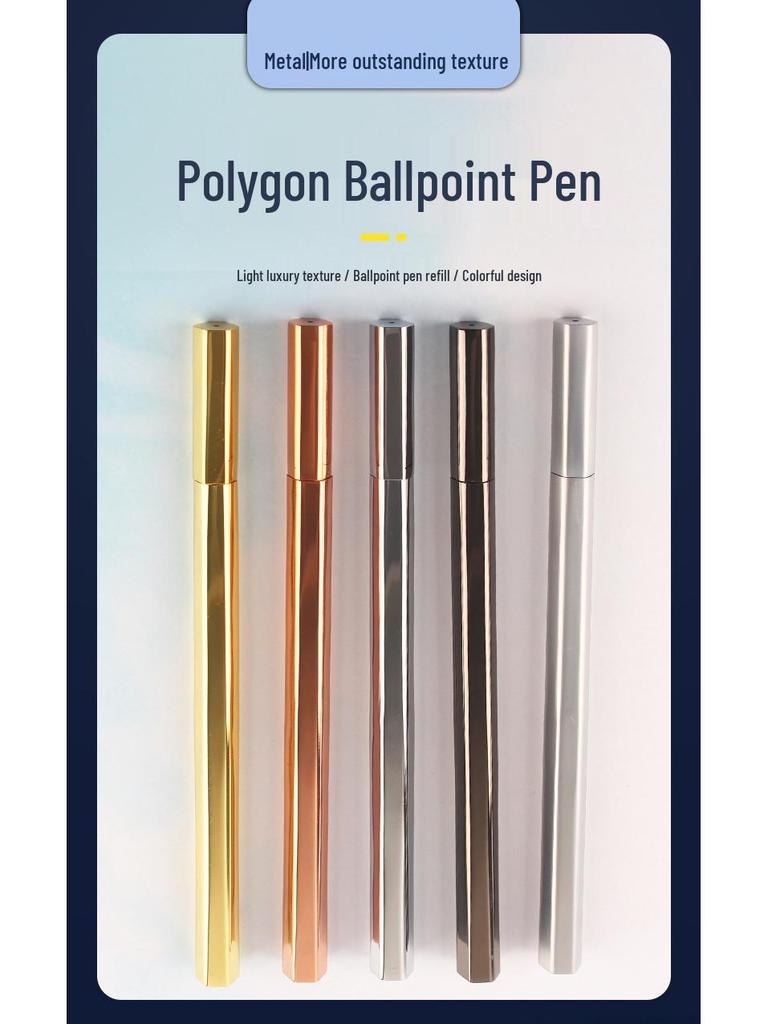 Hexagonal Retro Brass Ballpoint Pen - Office & Student Signing Pen