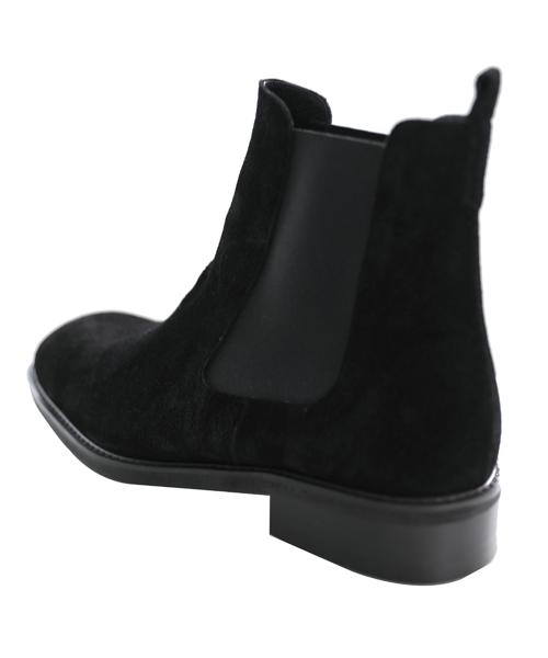 Mellos (Handmade) Square Toe Chelsea Boots - Black Suede