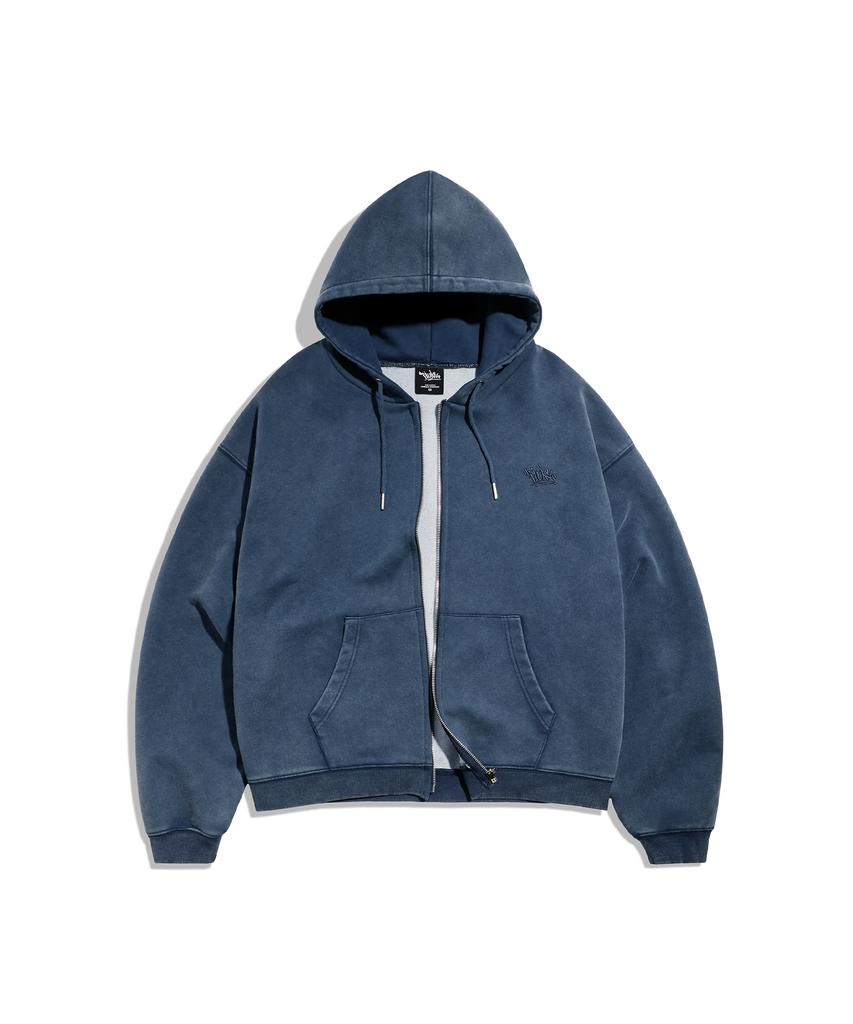 Fluke Essential Pigment Crop Zip-Up Hoodie Navy Fzt1038-Z