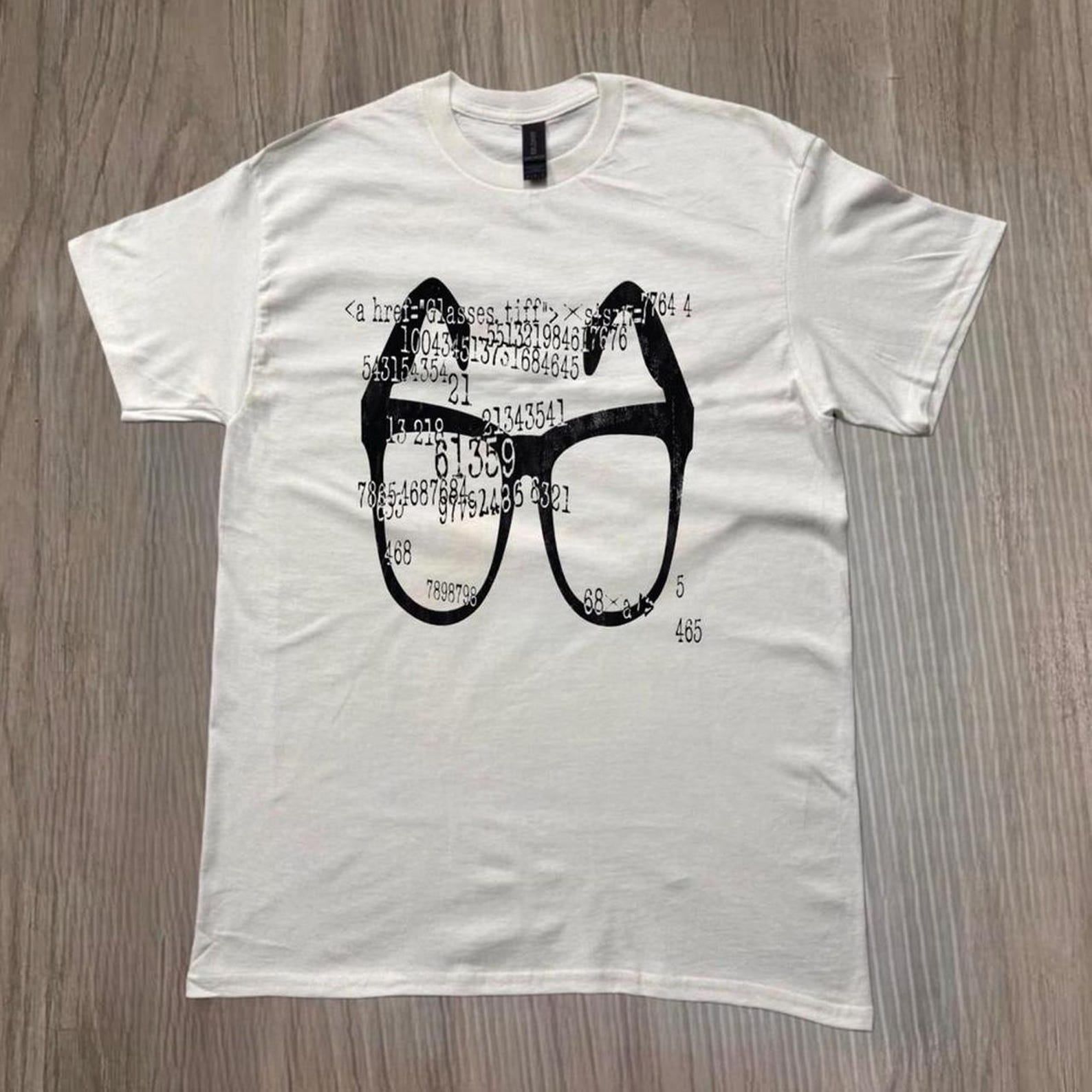 Glasses Graphic T Shirt, Minimalist Abstract Face Tee, Math Numbers Art Shirt, Nerd Aesthetic Unisex Top 3XL