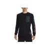 Under Armour Anywhere Printed Letter Pattern Running Long Sleeve T-Shirt Men Tops Black 1370330-001
