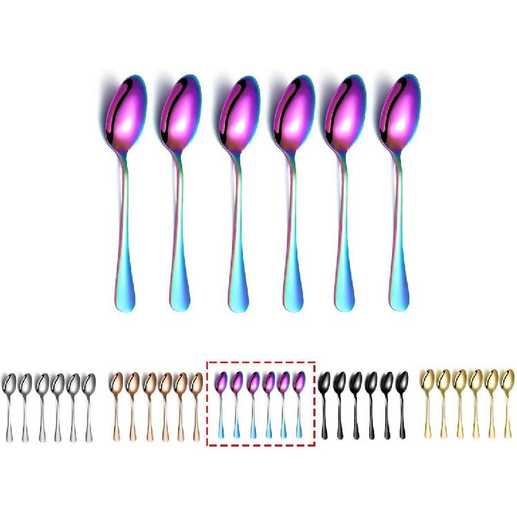Kyraton 5.5" Mini Coffee Spoons - Stainless Steel, Set of 6 for Parties & Weddings