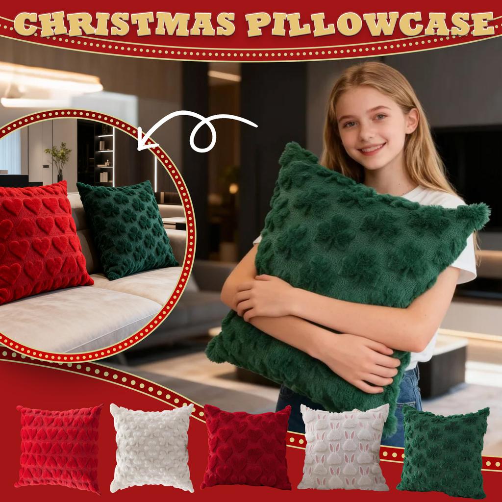 Christmas Lights Embroidered Pillow Case American Retro Living Room Sofa Pillow Cushion Christmas Atmosphere Home Decoration