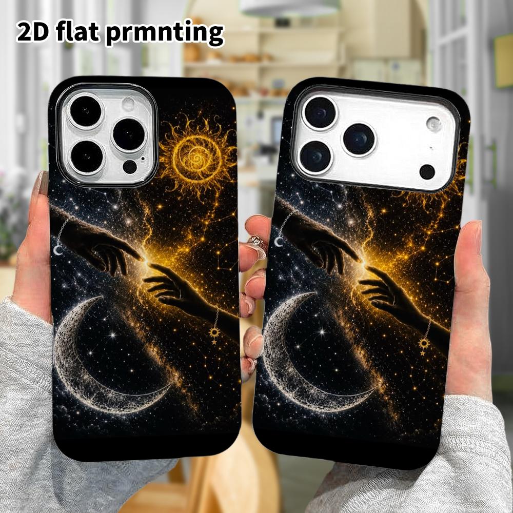 Phone Case: 2D flat design suitable for iPhone 18 17 16 15 14 13 Pro film protective case, couple style, cosmic starry sky, Christmas and Halloween gi