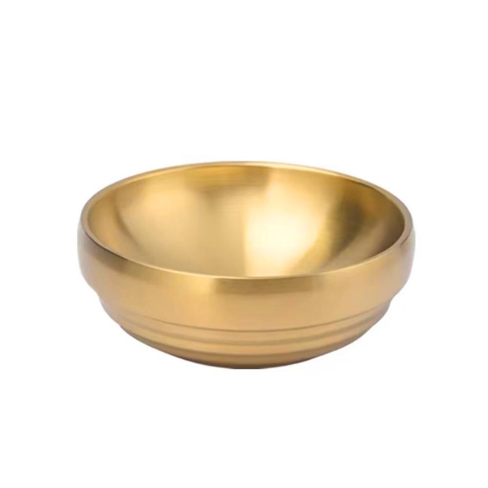 Anti-scald Korean Stainless Steel Bowl Double Layer Soup Bowls Cold Noodles Bowl  Restaurant