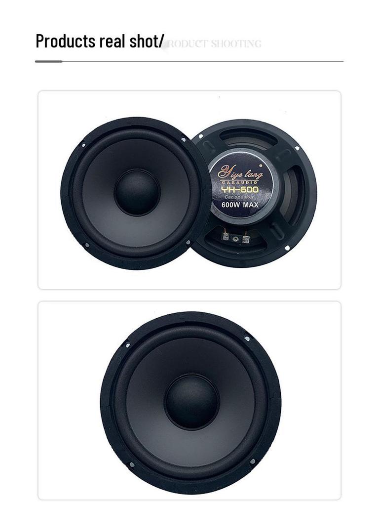 6.5" Coaxial Car Speaker, 600W Full-Range Audio with Bass.