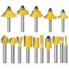 15pcs1/4inch 8mm Router Bit Set Trimming Straight Milling Cutter for Wood Bits Tungsten Carbide Cutting Woodworking
