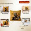 Floral Raccoon Embroidery Style Throw Pillow Covers Pattern Cushion Cover Suitable For Sofa Bedroom Car Pillow Cover