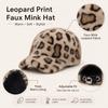 Thick Lining Faux Mink Cap Leopard Print Plush Hat New Baseball Cap  Autumn Wear